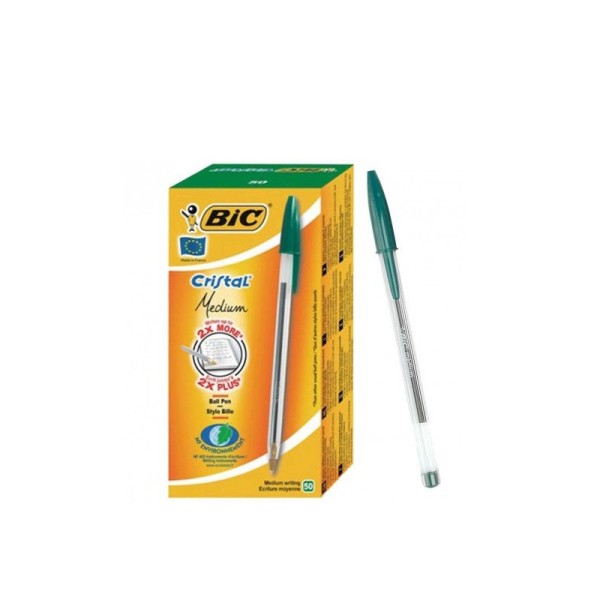 BOITE DE 50 STYLOS BIC CRISTAL - VERT