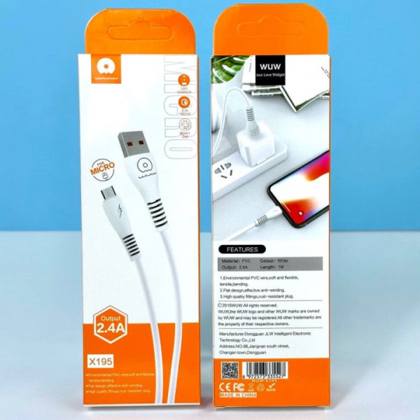 Cable wuw-x195 2.4A TYPE-C