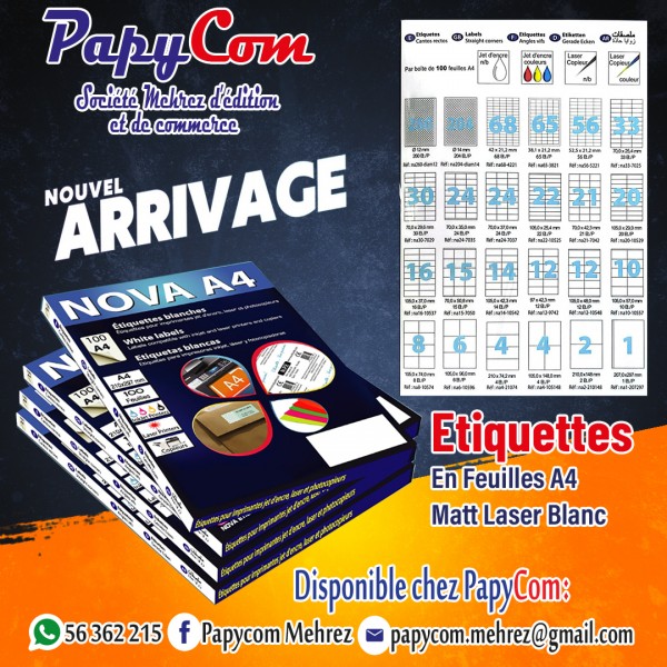 FEUILLES A4 AUTOCOLLANTES...