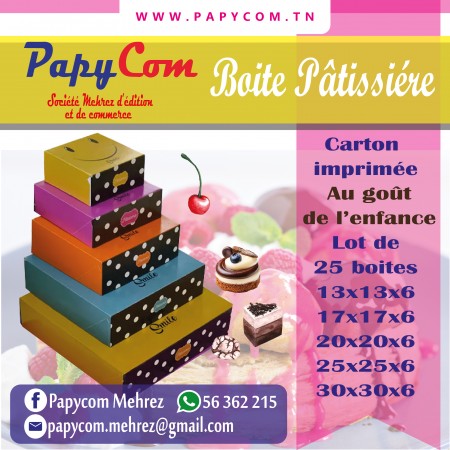 Boite  Pâtissière Carton Imprimé Au goût de l'enfance 